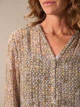 Nile Chiffon Blouse / Gold Multi print