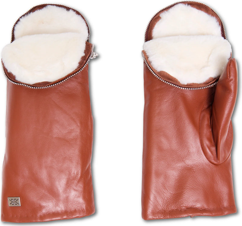 SOIA & KYO Leather Mittens / Copper