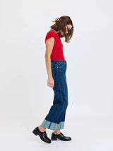 Daze Pleaser High-Rise Wide-Leg Ankle Jeans  / Slow Motion