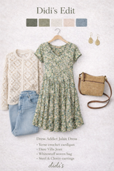 Dress Addict Jalan / Green-Blue Floral