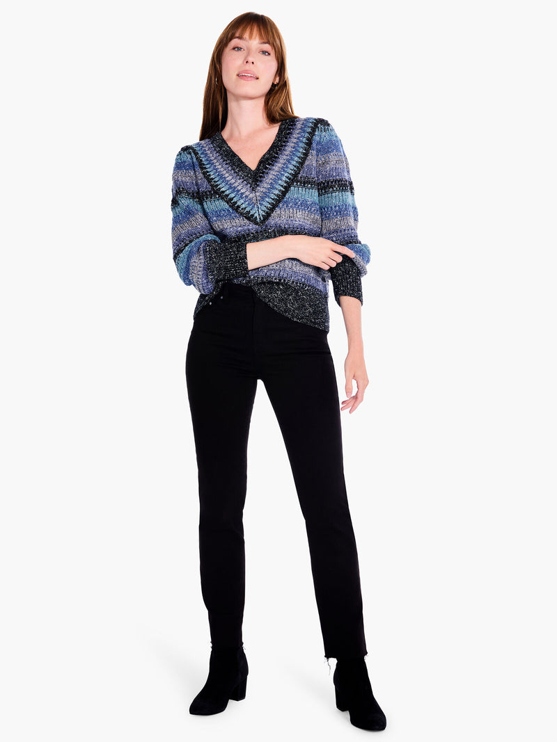Nic & Zoe Sapphire Stripes Sweater
