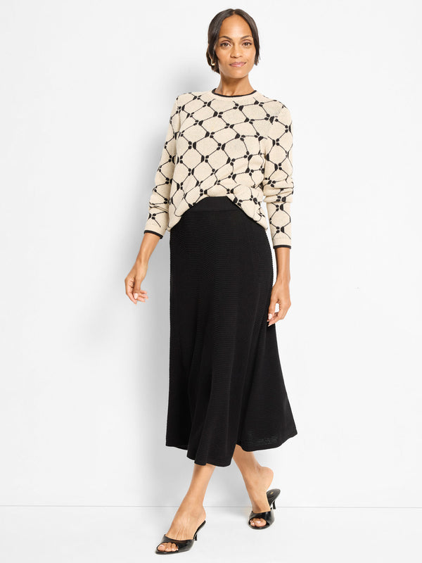 Nic & Zoe Geo Sweater / Black /Nat