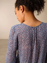 Nile Print Blouse Dark Ocean