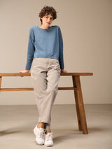 Nile Cotton Pullover / Bluesteel