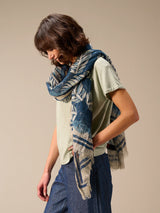 Nile Organic Cotton Scarf /  Nightblue Botanical