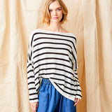 Suzy D Fayola Sweater / Black & White Stripe