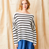 Suzy D Fayola Sweater / Black & White Stripe
