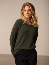 Nile Cotton Pullover / Forest Green