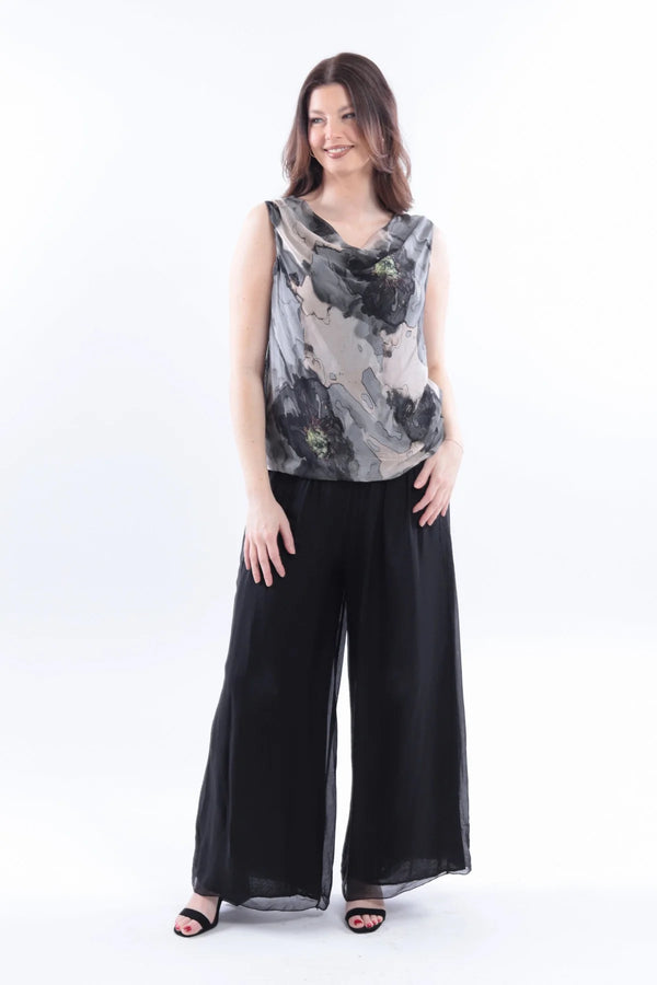 Jessica Laura Italian Silk Pants / Black