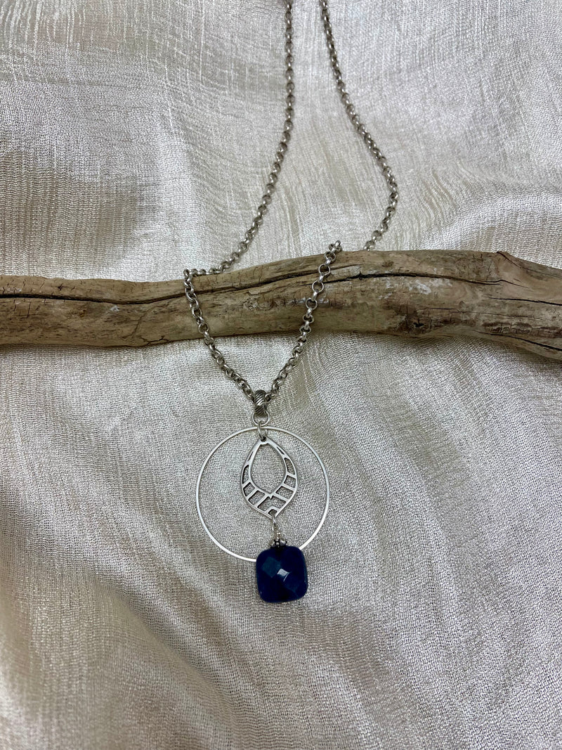 Karely Smith Silver and Blue Jade Pendant