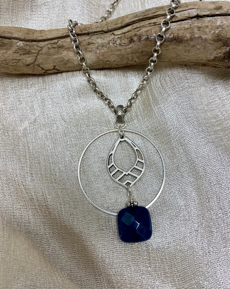 Karely Smith Silver and Blue Jade Pendant