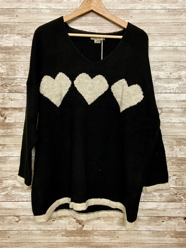 Astrid Heart Sweater / Black