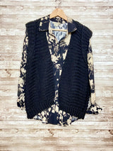 Astrid Winter Floral Woven Shirt / Black, Cream