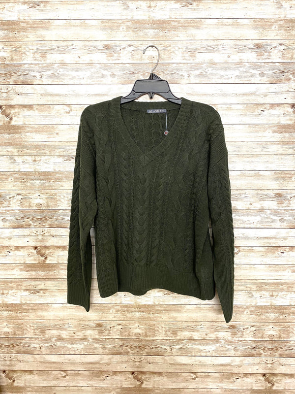 Alashan Helen Cable Knit Merino Sweater/Aspen