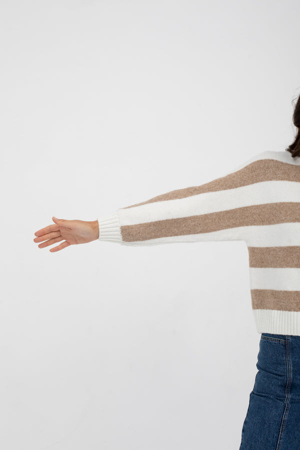 Mus & Bombon Iterrama Sweater / Ecru & Sable Stripe