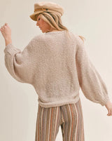 RUCHED TIE SWEATER / NATURAL BLUSH