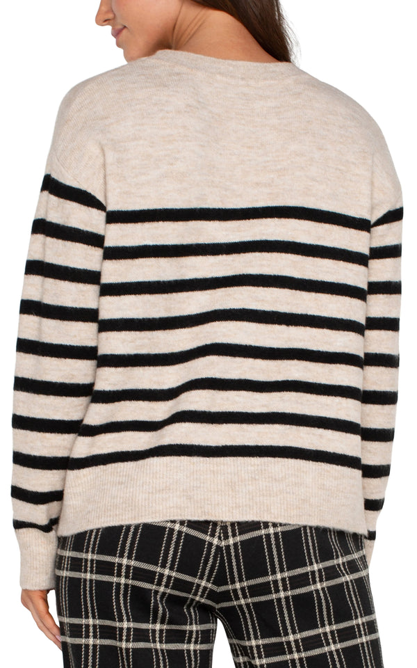 Liverpool Black & Off white Stripe  Sweater