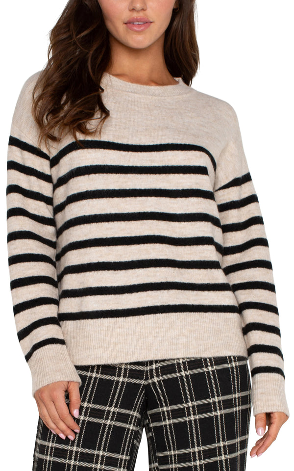 Liverpool Black & Off white Stripe  Sweater