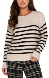 Liverpool Black & Off white Stripe  Sweater