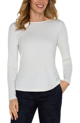 Liverpool Long Sleeve Boat-Neck Top / SNOW