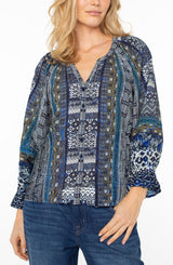 Liverpool Shibori Blouse / Blue Multi