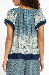 Liverpool Ikat Blouse / Indigo Mix