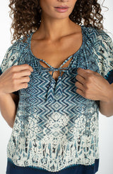 Liverpool Ikat Blouse / Indigo Mix