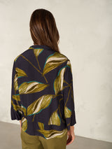 Nile Print Blouse / Midnight Olive