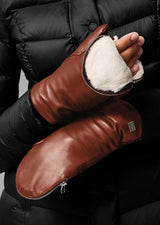 SOIA & KYO Leather Mittens / Copper