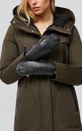 SOIA & KYO Leather Mittens / Black