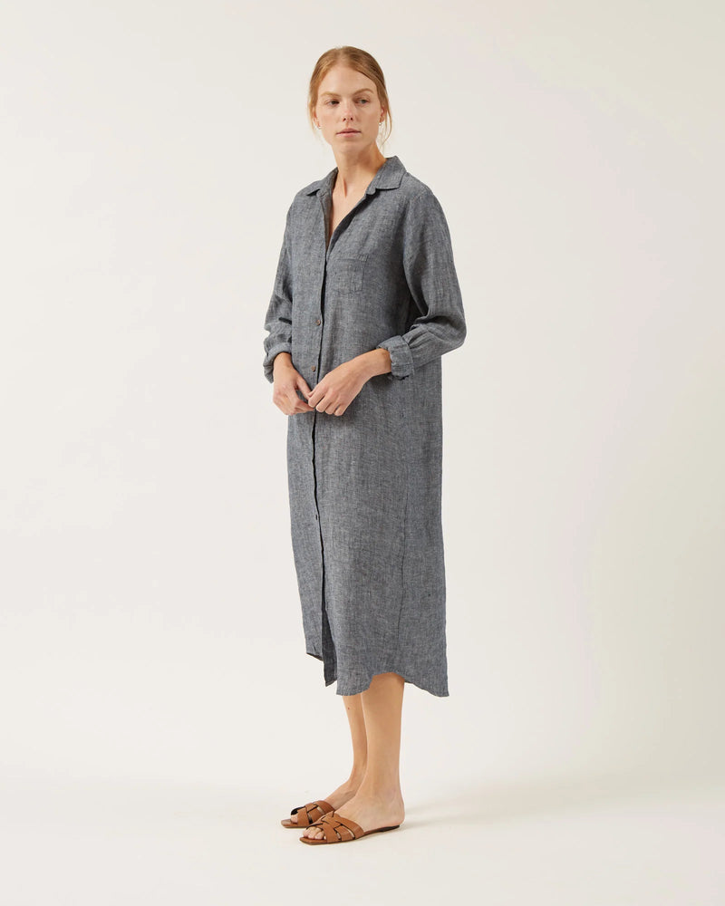 Naif Nicole Linen Shirtdress / Grey