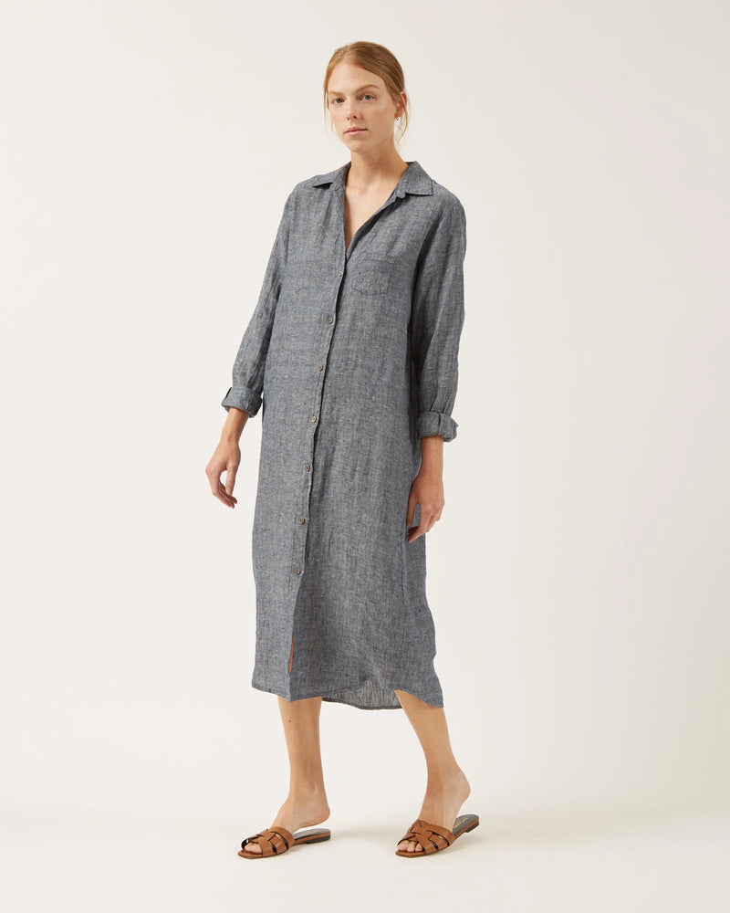 Naif Nicole Linen Shirtdress / Grey