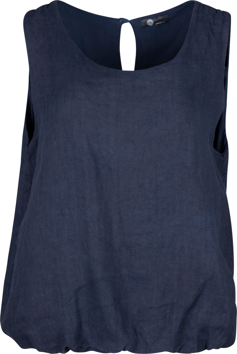 Sleeveless Linen Top / Navy