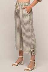 Linen Luv Striped Crop Pant / Sabia