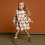 Miles The Label Plaid Flannel Dress/ beige+ Copper