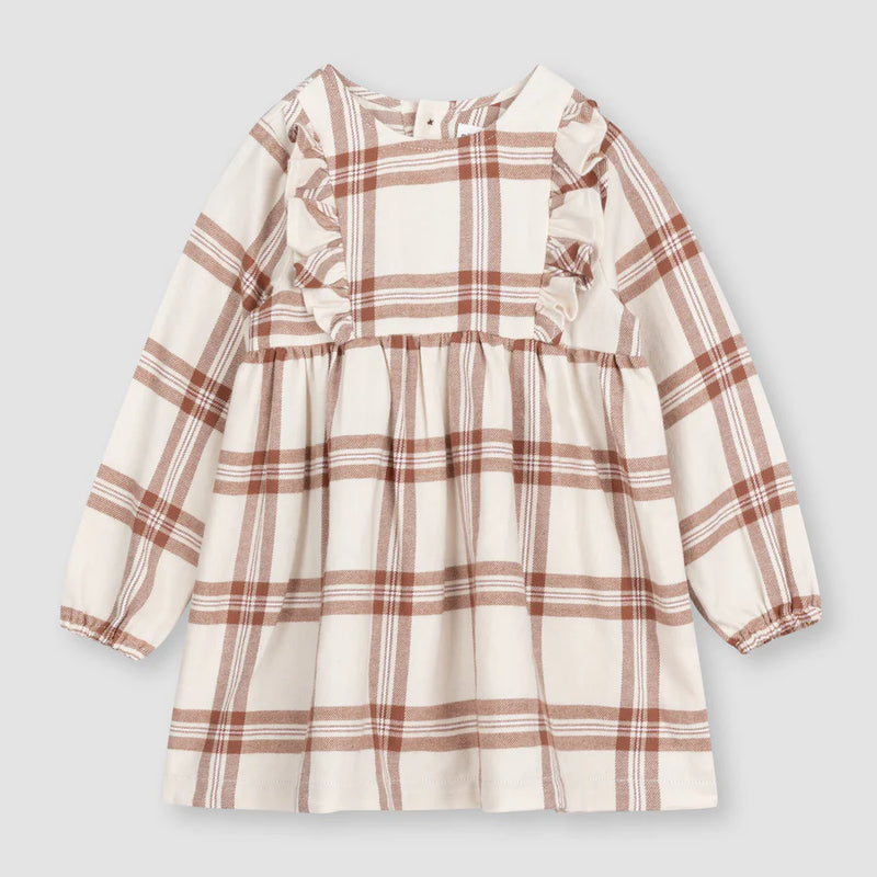 Miles The Label Plaid Flannel Dress/ beige+ Copper