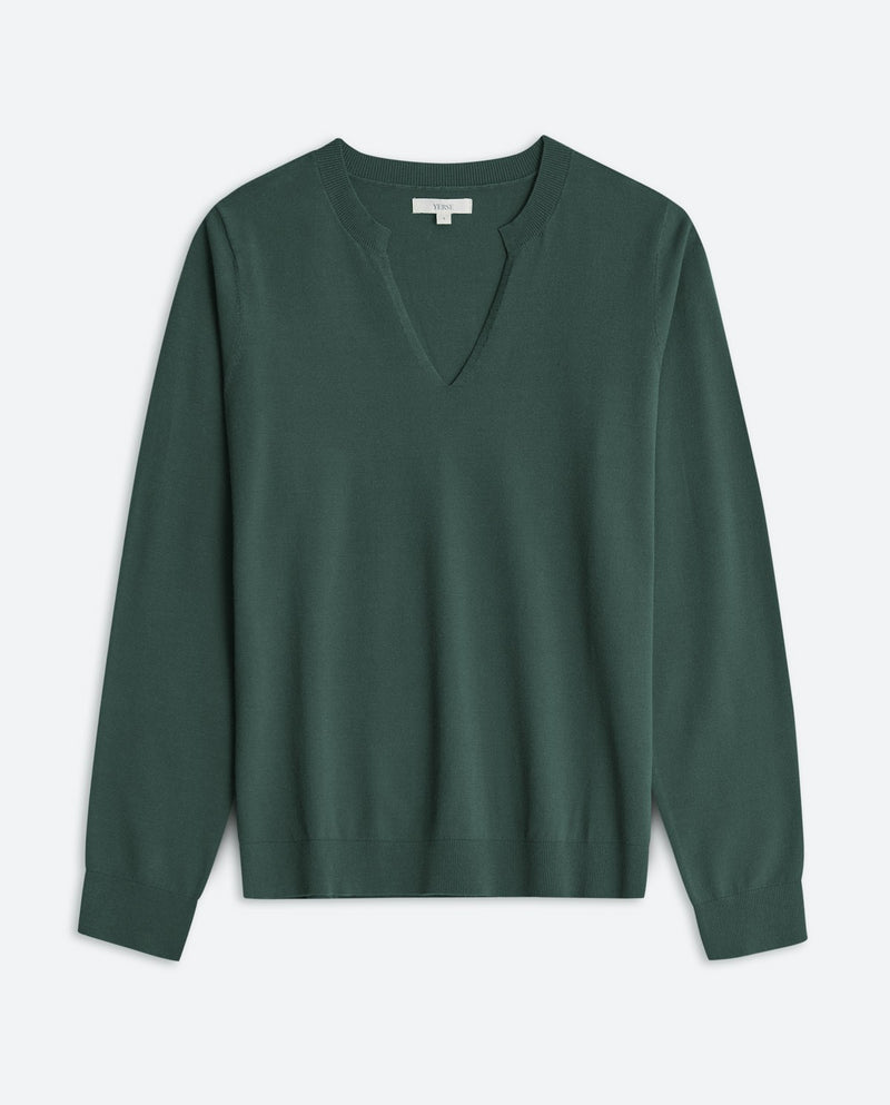 Yerse V-neck Pullover Sweater / Khaki