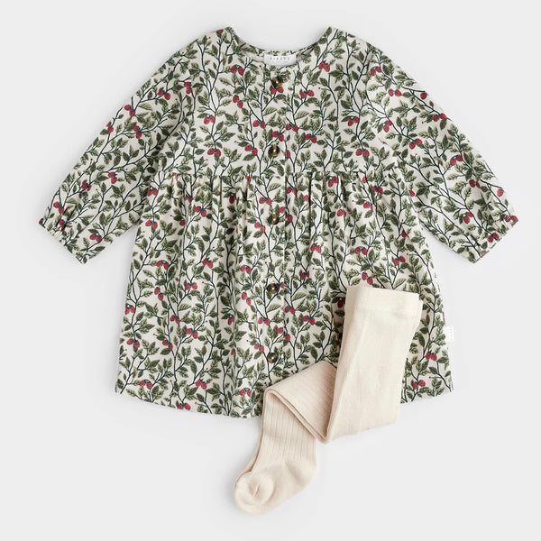 Petit Lem FIRSTS Twill Dress Set/ Raspberry Bush