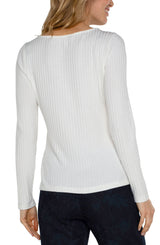 Liverpool Long Sleeve Boat-Neck Top / SNOW