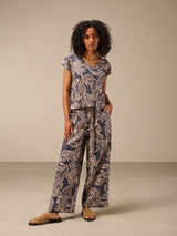 Nile Print Blouse / Graphite