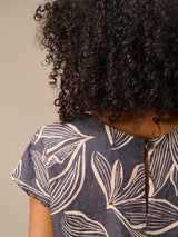 Nile Print Blouse / Graphite