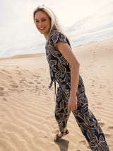 Nile Print Blouse / Graphite
