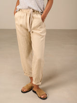 Nile Belted Linen Jogpant / Sand