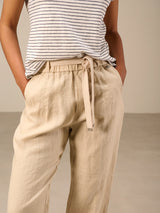 Nile Belted Linen Jogpant / Sand