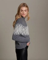 Alashan Sunburst Fair Isle Raglan Sweater/Stone