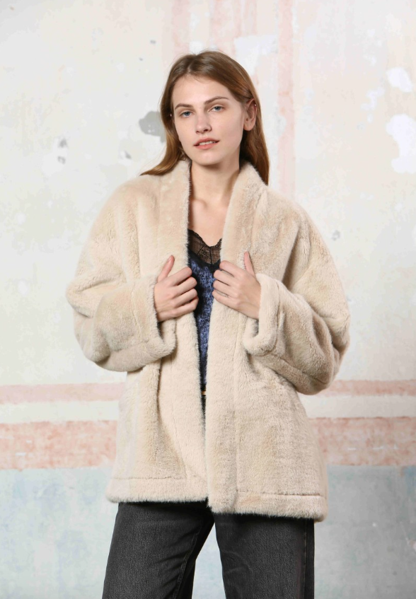 See U Soon Faux Fur Jacket/Beige