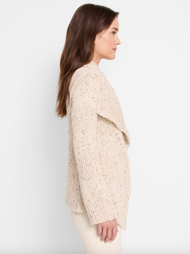 Nic & Zoe Textured Tweed Cardigan/Beige