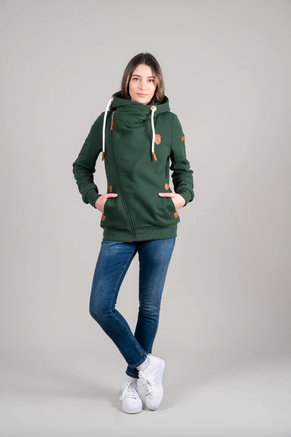 Athena Zip Hoodie / Deep Forest