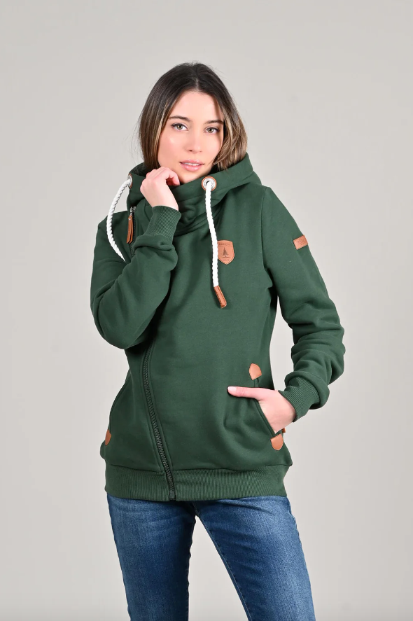 Athena Zip Hoodie / Deep Forest