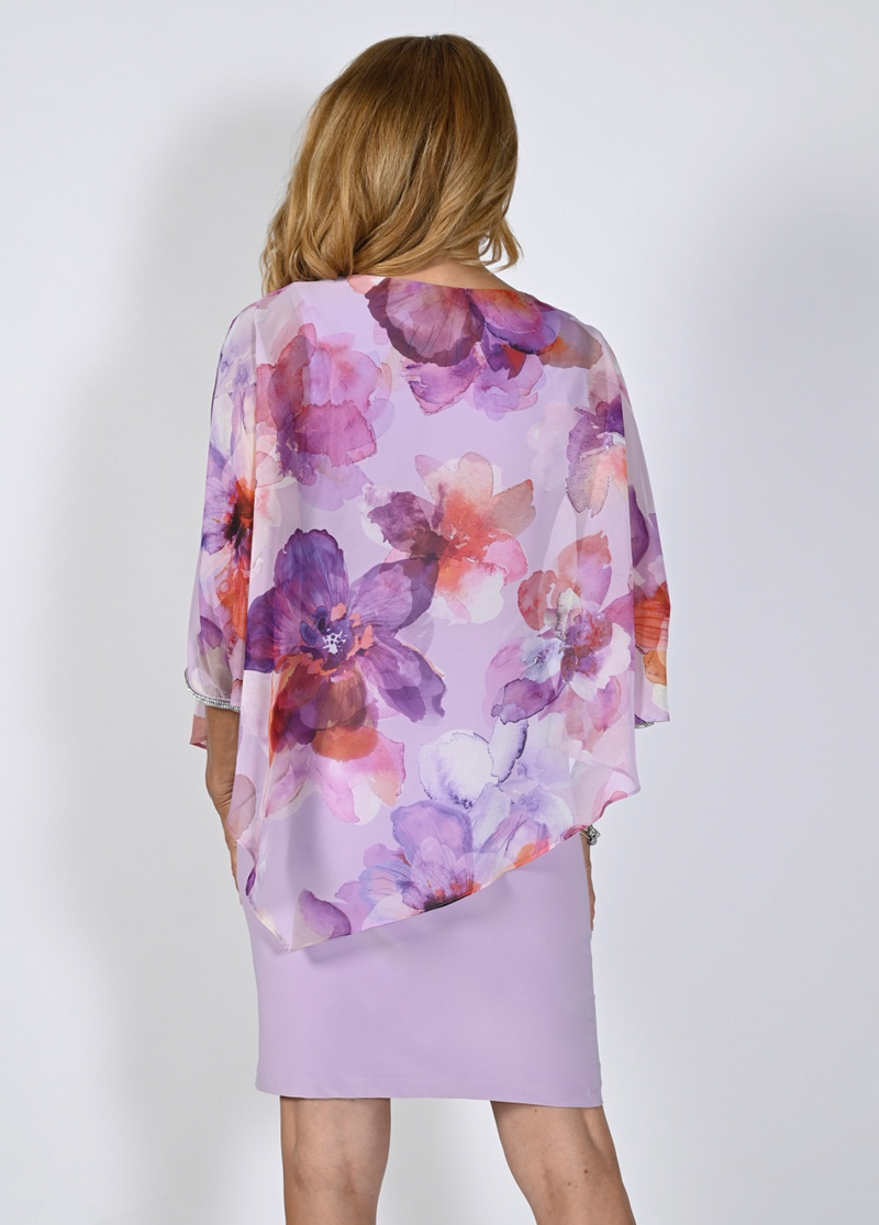 Frank Lyman Chiffon Overlay Dress / Lilac